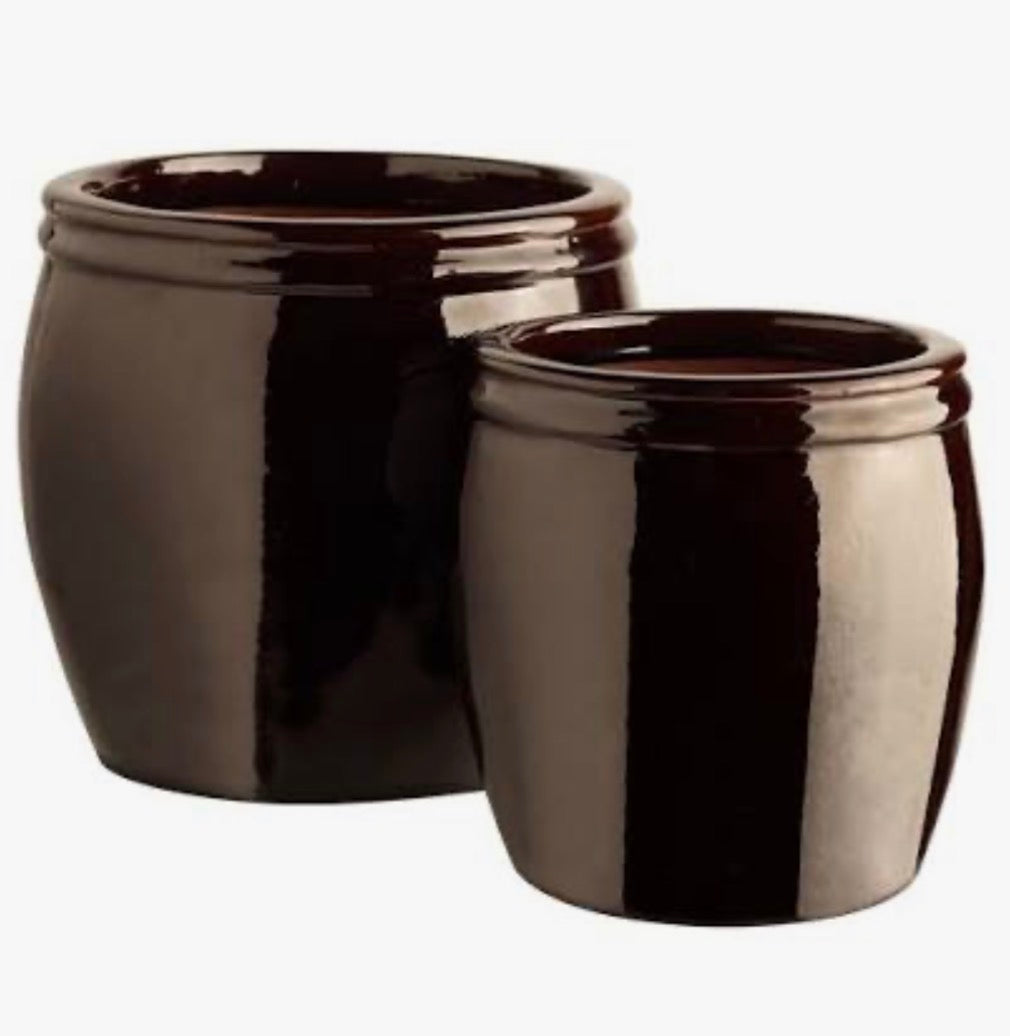 Glazepotl-Brown krukke 25*25 cm