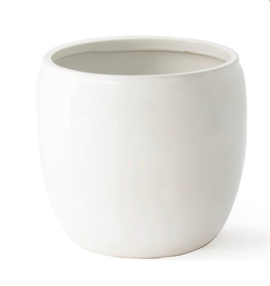 Krukke hvit glasert d19,5 h18 cm