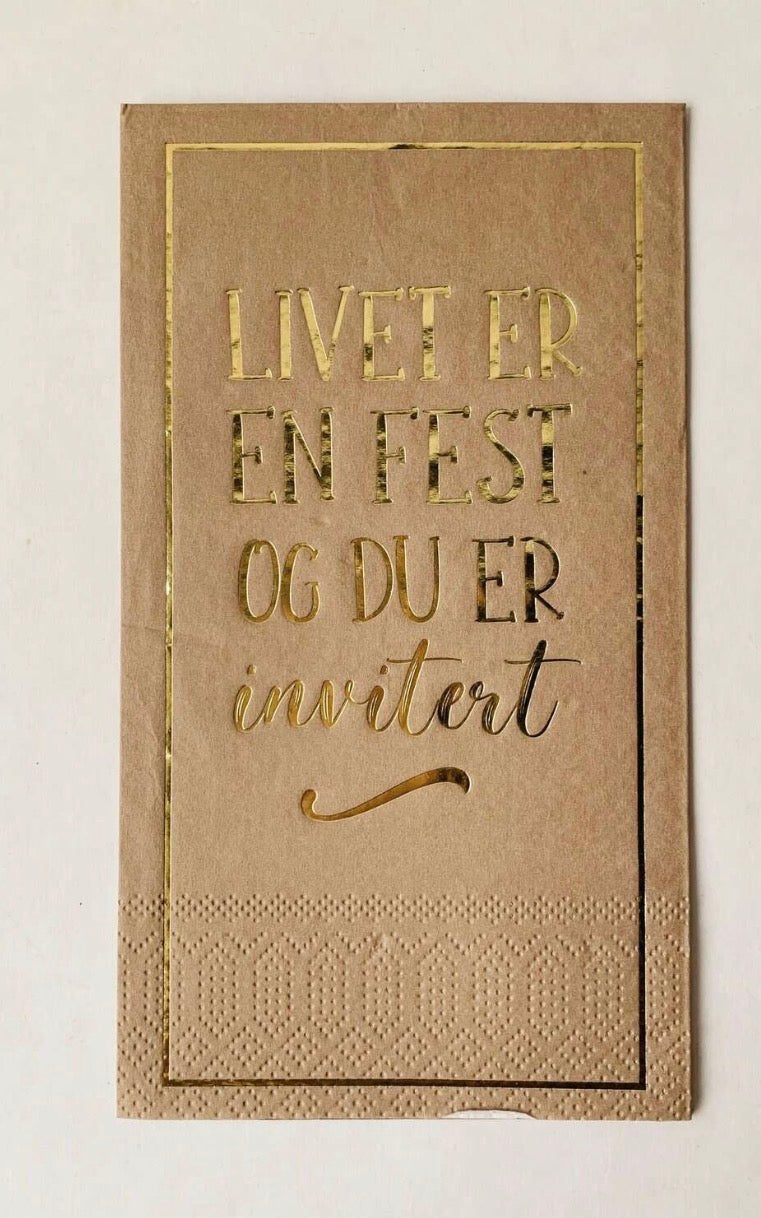 Serviett ‘Livet er en fest’