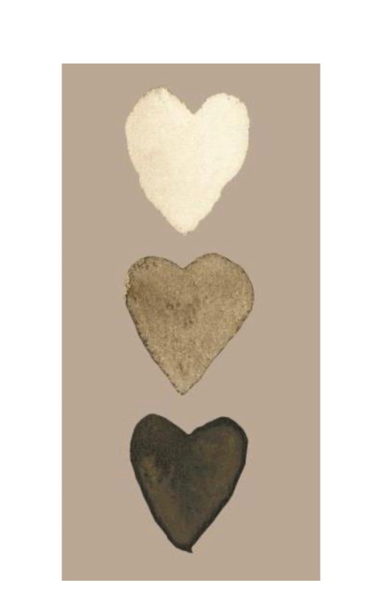 Serviett hjerte natur 10*20 cm