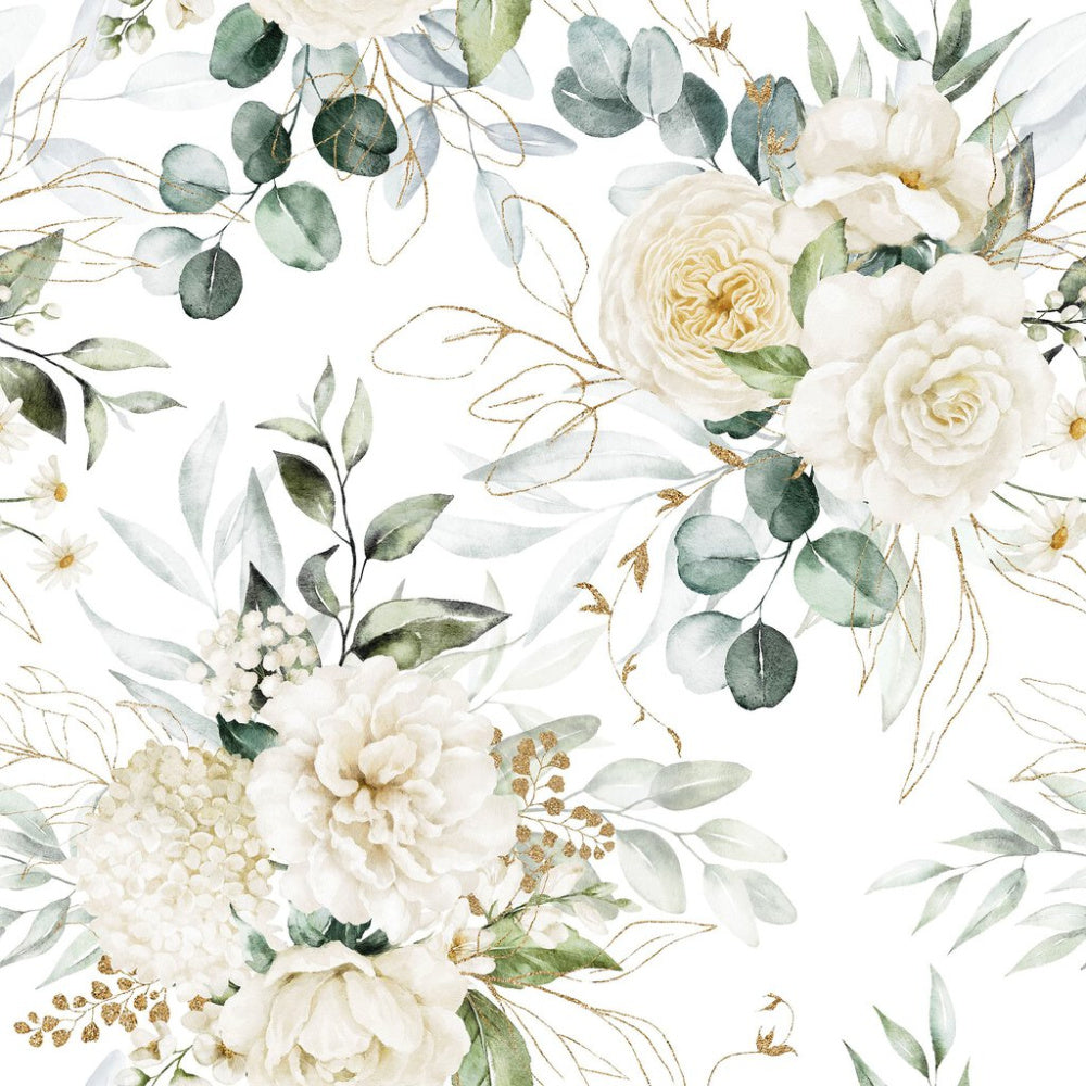 Serviett Ecalyptus &roses kaffe