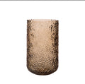 Lyslykt/vase brun mønstret d9 h15 cm
