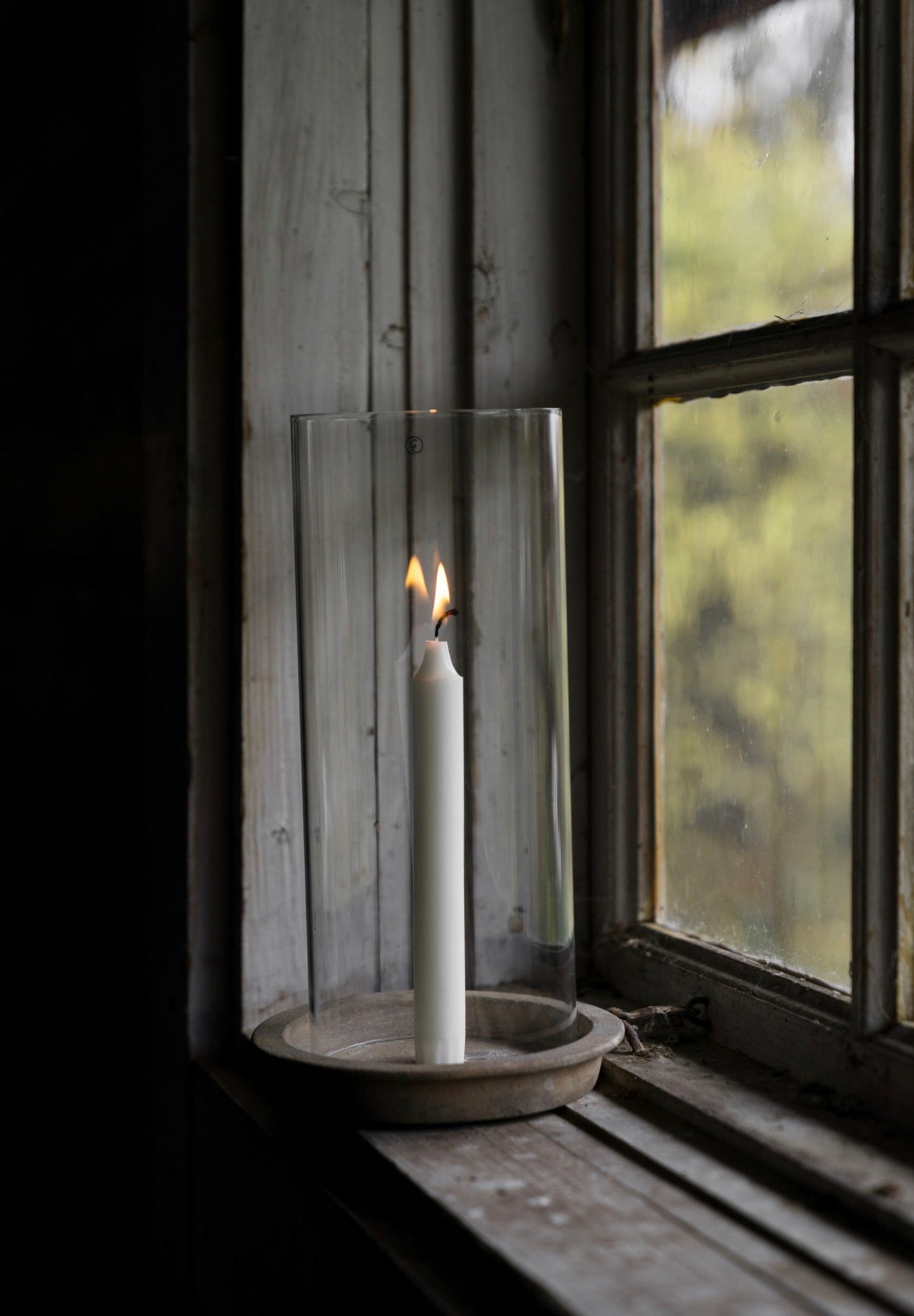 Lyslykt d16xh30 terracotta/glasscylinder