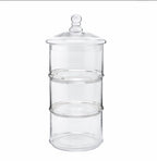 Julianna 3 layer glass jar 18*18*39 cm