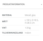 Korfu lykt svart liten
