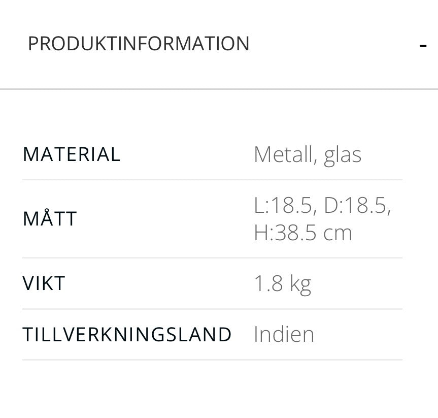 Korfu lykt svart liten