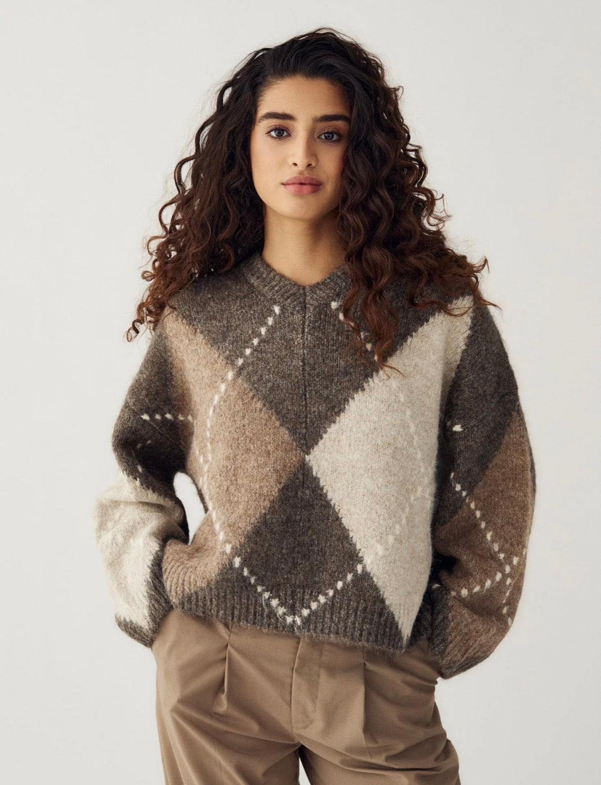 Lai knit ash brown mix