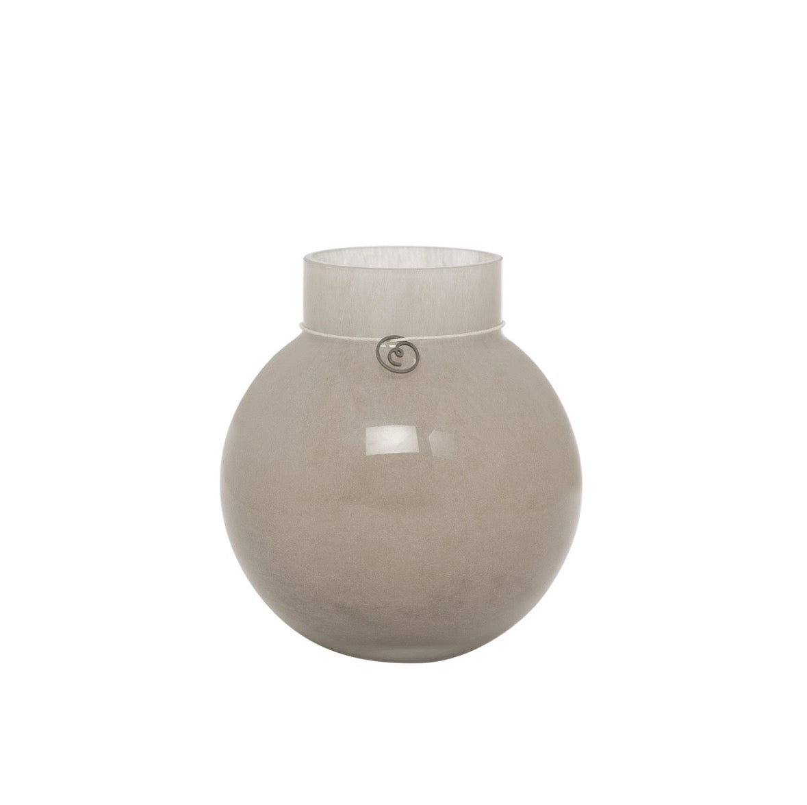 Glassvase rund beige d13 h14
