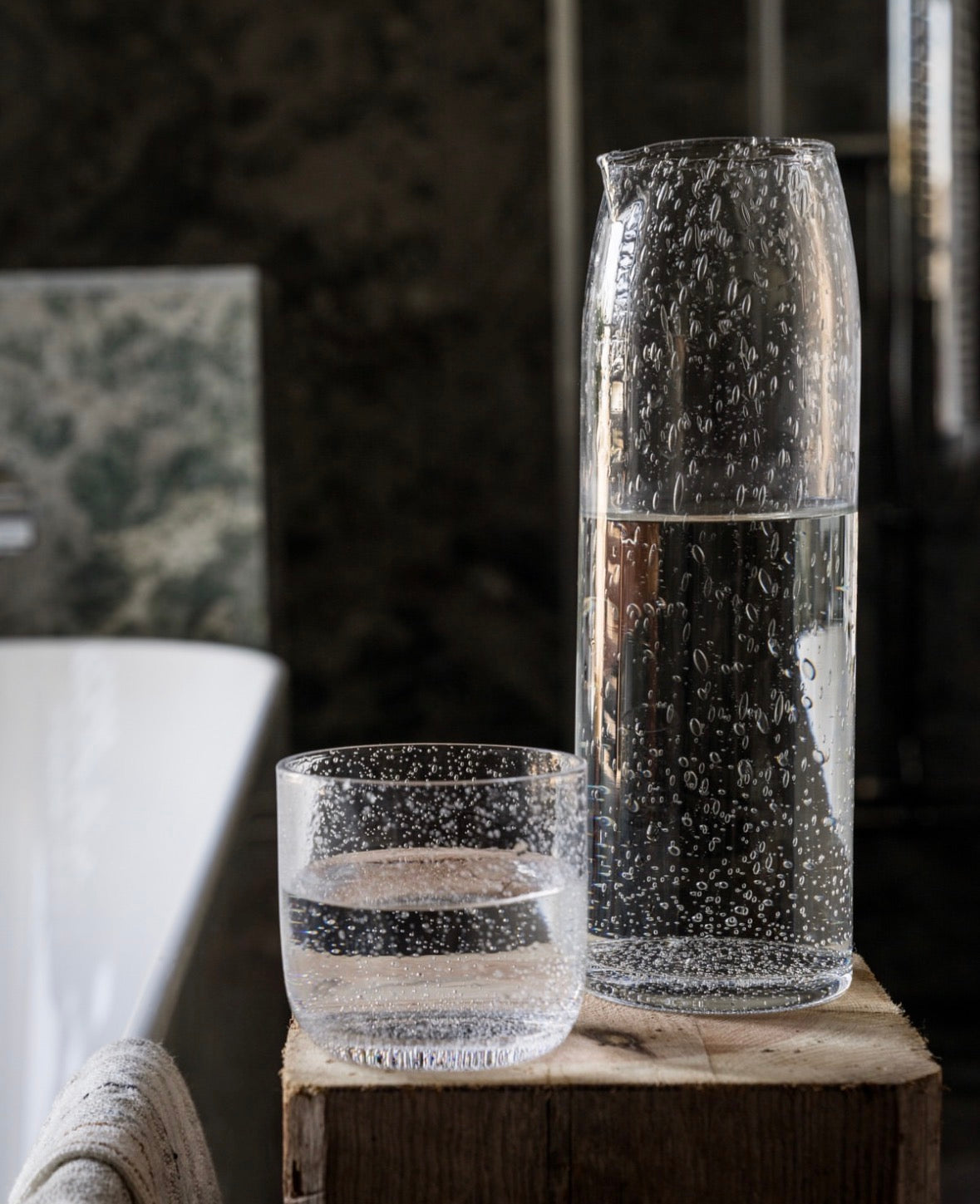 Glass karaffel bobler